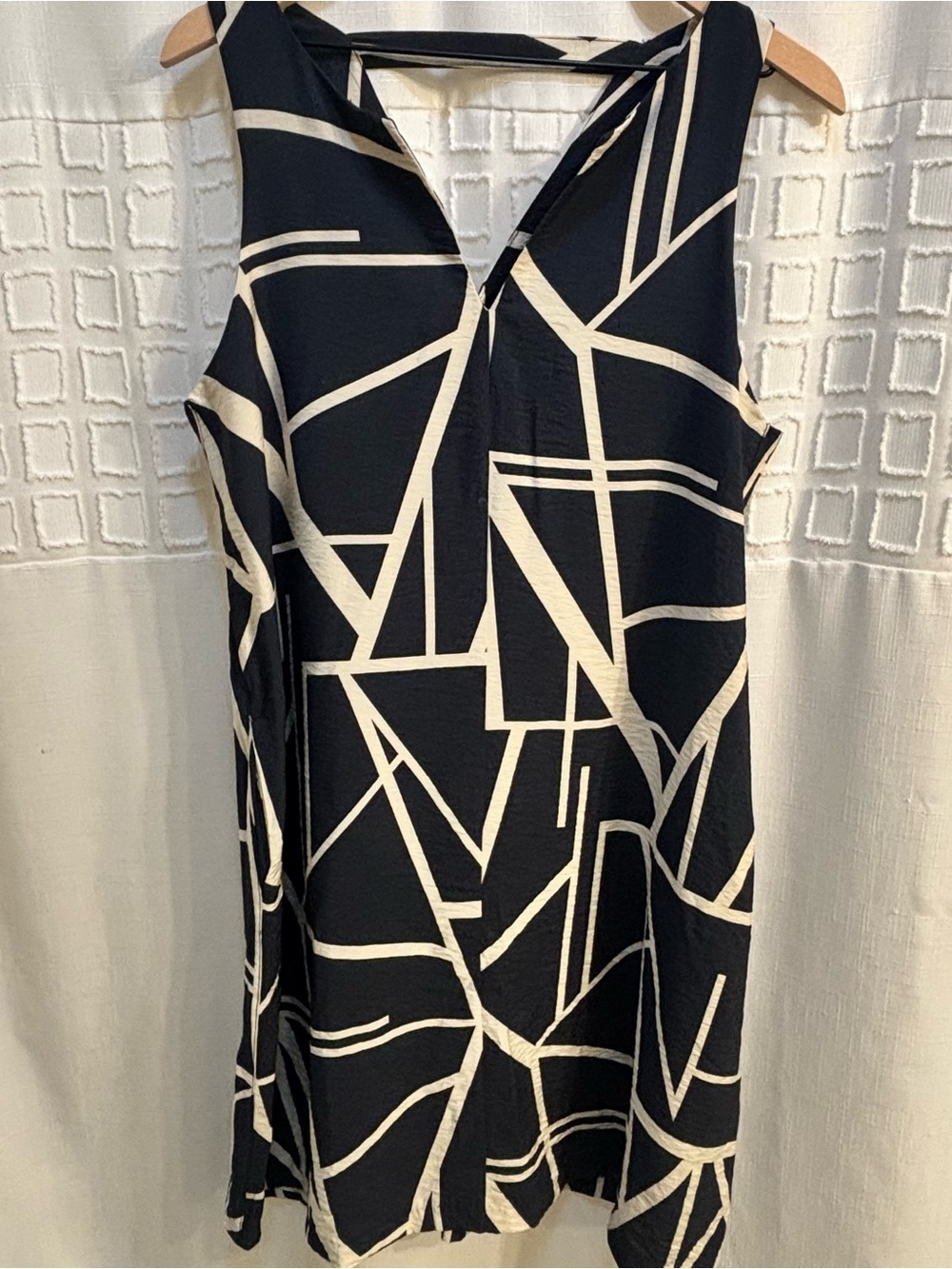 NWT  Banana Republic Factory Trapeze Mini Dress, navy and cream Size L
